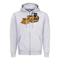 Heather Grey bulldozer Zipper Hoodie - Artiststas