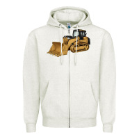 Oatmeal Heather bulldozer Zipper Hoodie - Artiststas