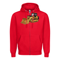 Red bulldozer Zipper Hoodie - Artiststas