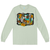 Matcha western leopard cowhide turquoise background horse Long Sleeve Tee - OliviaCreatesArt