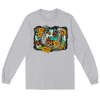 Moon Dust western leopard cowhide turquoise background horse Long Sleeve Tee - OliviaCreatesArt