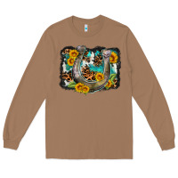 Toasted Coconut western leopard cowhide turquoise background horse Long Sleeve Tee - OliviaCreatesArt