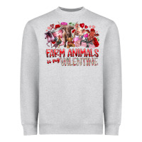 Heather Grey farm animals is my valentine Heavyweight Sweatshirt - RacoonDesign