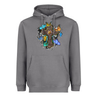 Storm cross with butterflies cowhide background Heavyweight Hoodie - BarkalooDesign