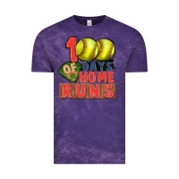 Cloud Purple 100 days of home runs softball Vintage Tee - CowGirlArtShop