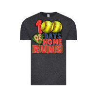 Vintage Black 100 days of home runs softball Vintage Tee - CowGirlArtShop