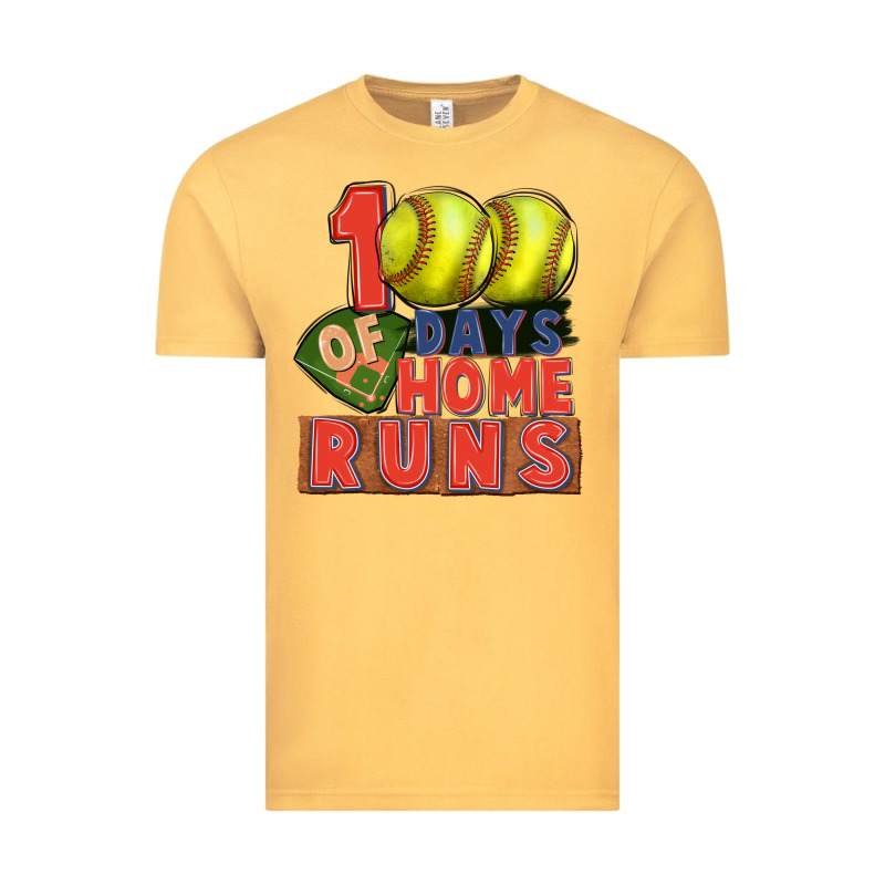 100 Days Of Home Runs Softball Vintage Tee by CowGirlArtShop | Teevron