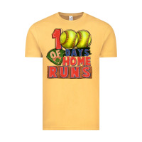 Vintage Mustard 100 days of home runs softball Vintage Tee - CowGirlArtShop
