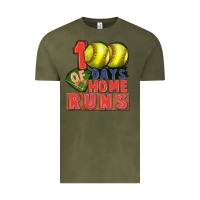 Vintage Olive 100 days of home runs softball Vintage Tee - CowGirlArtShop