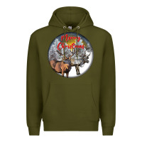 Army Green mule buck deer christmas Premium Hoodie - LillyAllenDesigns