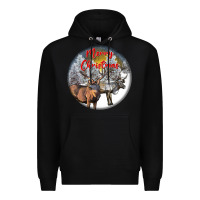 Black mule buck deer christmas Premium Hoodie - LillyAllenDesigns