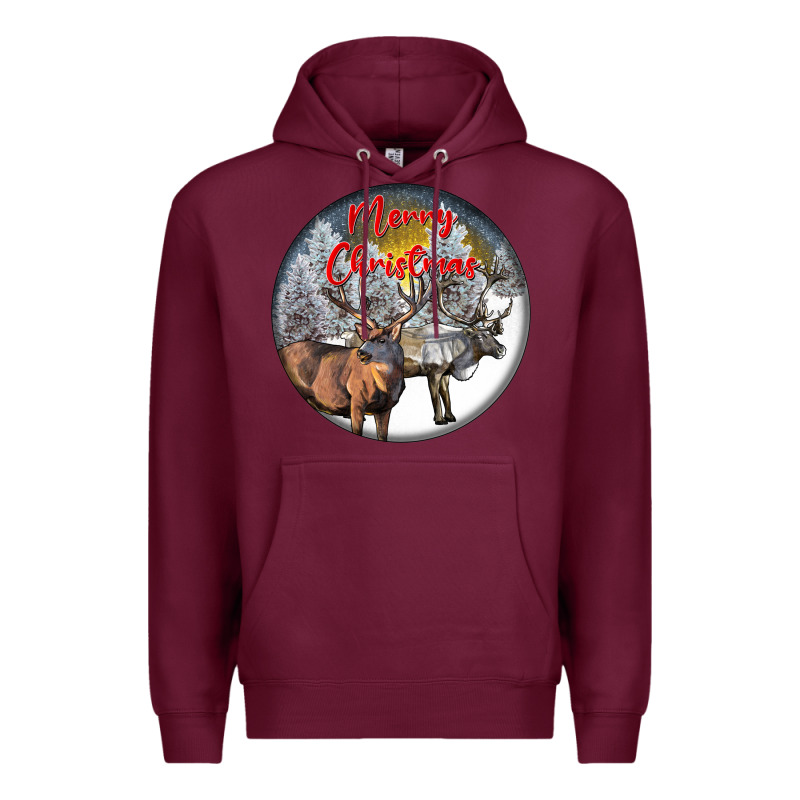Mule Buck Deer Christmas Premium Hoodie by LillyAllenDesigns | Teevron