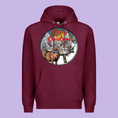 Mule Buck Deer Christmas Premium Hoodie Designed By Lillyallendesigns