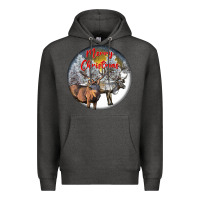 Charcoal Heather mule buck deer christmas Premium Hoodie - LillyAllenDesigns