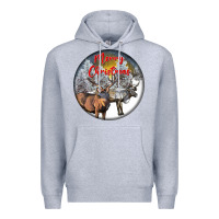 Heather Grey mule buck deer christmas Premium Hoodie - LillyAllenDesigns