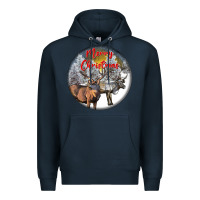 Navy mule buck deer christmas Premium Hoodie - LillyAllenDesigns