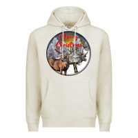 Oatmeal Heather mule buck deer christmas Premium Hoodie - LillyAllenDesigns