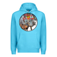 Ocean Blue mule buck deer christmas Premium Hoodie - LillyAllenDesigns