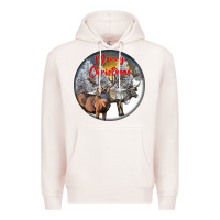 Pale Pink mule buck deer christmas Premium Hoodie - LillyAllenDesigns