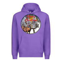Purple mule buck deer christmas Premium Hoodie - LillyAllenDesigns