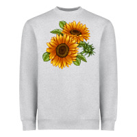 Heather Grey Soraya Sunflower Heavyweight Sweatshirt - LillyAllenDesigns