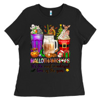Black Hallothanksmas coffee cups Ladies Tee - texasbilliewilder