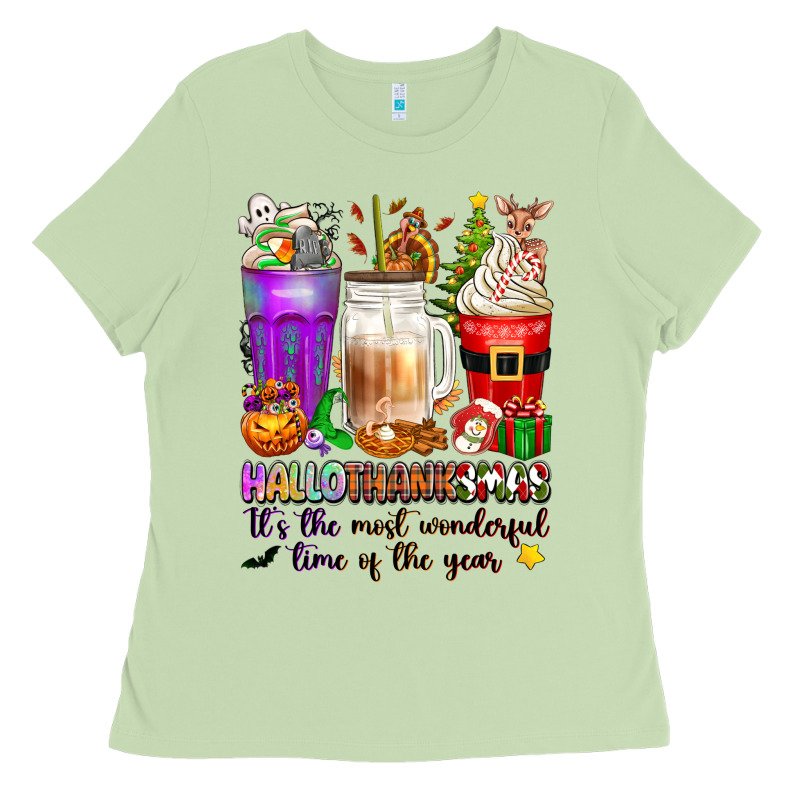 Hallothanksmas Coffee Cups Ladies Tee by texasbilliewilder | Teevron