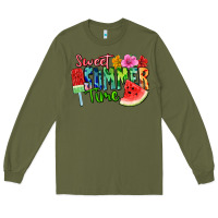 Army Green Sweet summer time Long Sleeve Tee - FaDigitalArtStudio