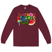 Burgundy Sweet summer time Long Sleeve Tee - FaDigitalArtStudio