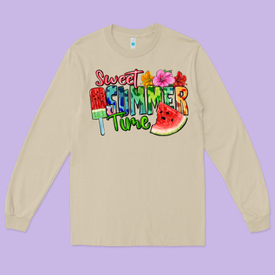 Sweet Summer Time Long Sleeve Tee Designed By Fadigitalartstudio