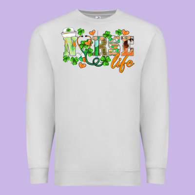 St.patricks Nurse Life Premium Sweatshirt Designed By Barkaloodesign