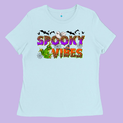 Spooky Vibes Ladies Tee Designed By Nancycooperartshop