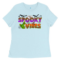 Baby Blue Spooky vibes Ladies Tee - NancyCooperArtShop