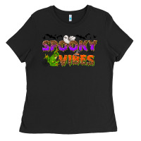 Black Spooky vibes Ladies Tee - NancyCooperArtShop