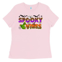 Bubblegum Pink Spooky vibes Ladies Tee - NancyCooperArtShop