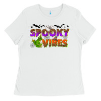 White Spooky vibes Ladies Tee - NancyCooperArtShop