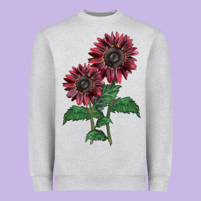 2 Chocolate Sunflower Heavyweight Sweatshirt Designed By Lillyallendesigns