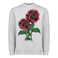 Heather Grey 2 Chocolate sunflower Heavyweight Sweatshirt - LillyAllenDesigns