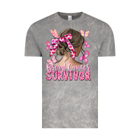 Cloud Rock breast cancer survivor messy bun Vintage Tee - CowGirlArtShop