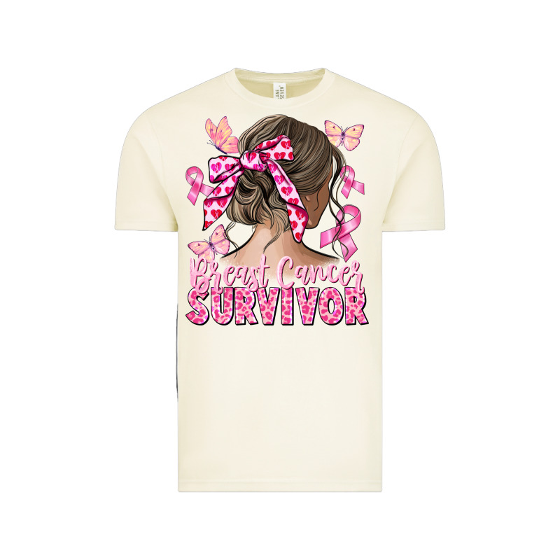 Breast Cancer Survivor Messy Bun Vintage Tee by CowGirlArtShop | Teevron