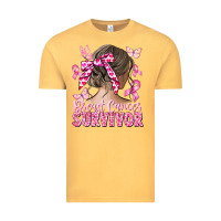 Vintage Mustard breast cancer survivor messy bun Vintage Tee - CowGirlArtShop