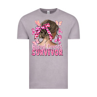 Vintage Zinc breast cancer survivor messy bun Vintage Tee - CowGirlArtShop