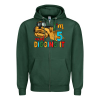 Sports Green i'm 5 and digging it Zipper Hoodie - Artiststas