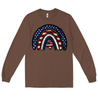 Chestnut USA American Flag Rainbow Long Sleeve Tee - Jasminsmagicworld