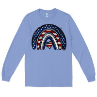 Colony Blue USA American Flag Rainbow Long Sleeve Tee - Jasminsmagicworld