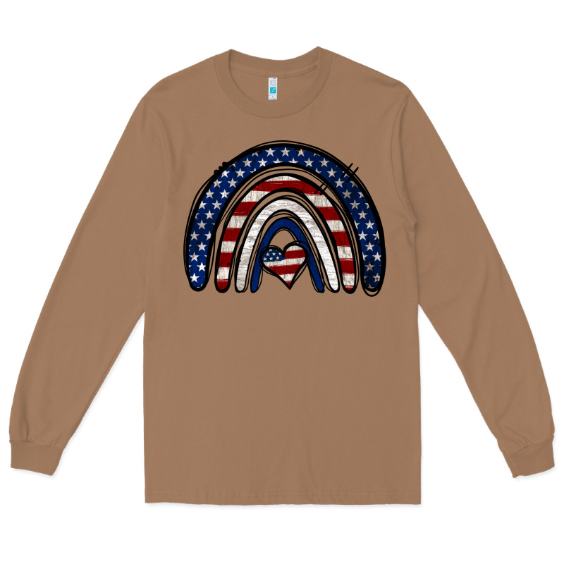 Usa American Flag Rainbow Long Sleeve Tee by Jasminsmagicworld | Teevron