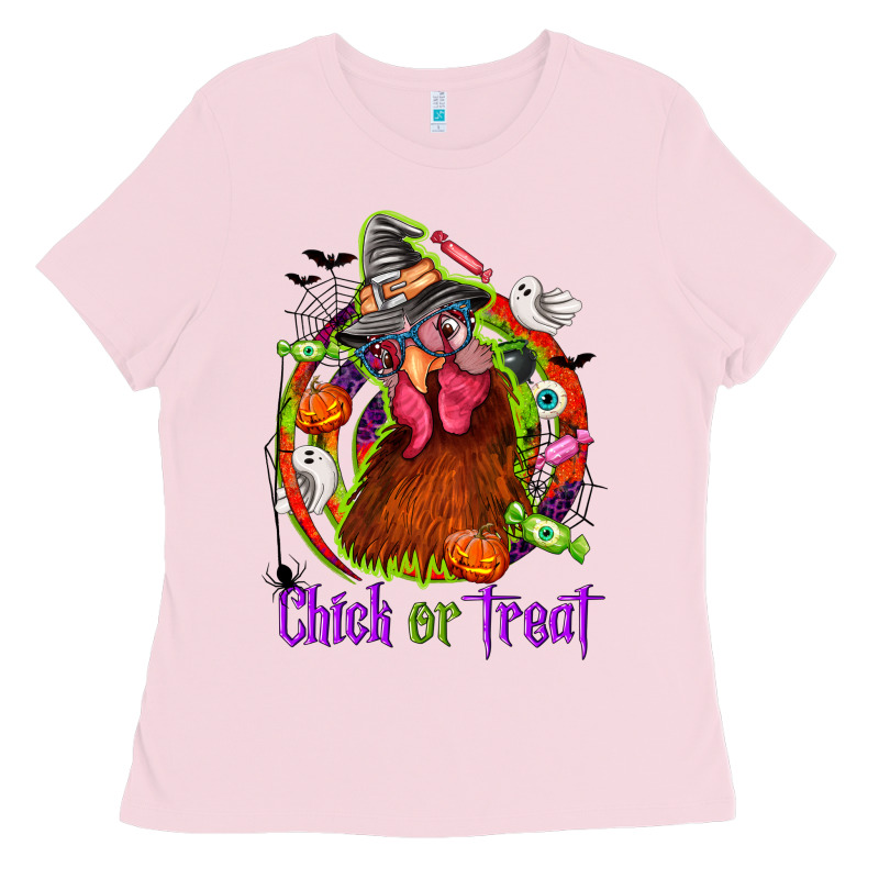 Chick Or Treat Halloween Ladies Tee by NancyCooperArtShop | Teevron