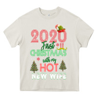 Cream 2020 First Christmas With My Hot New Wife Heavy Core Tee - Bettercallsaul