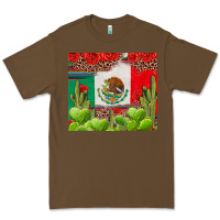 Cacao Mexican Flag Premium Tee - texasbilliewilder