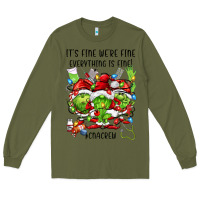 Army Green its fine were fine everything is fine cnacrew Long Sleeve Tee - FaDigitalArtStudio
